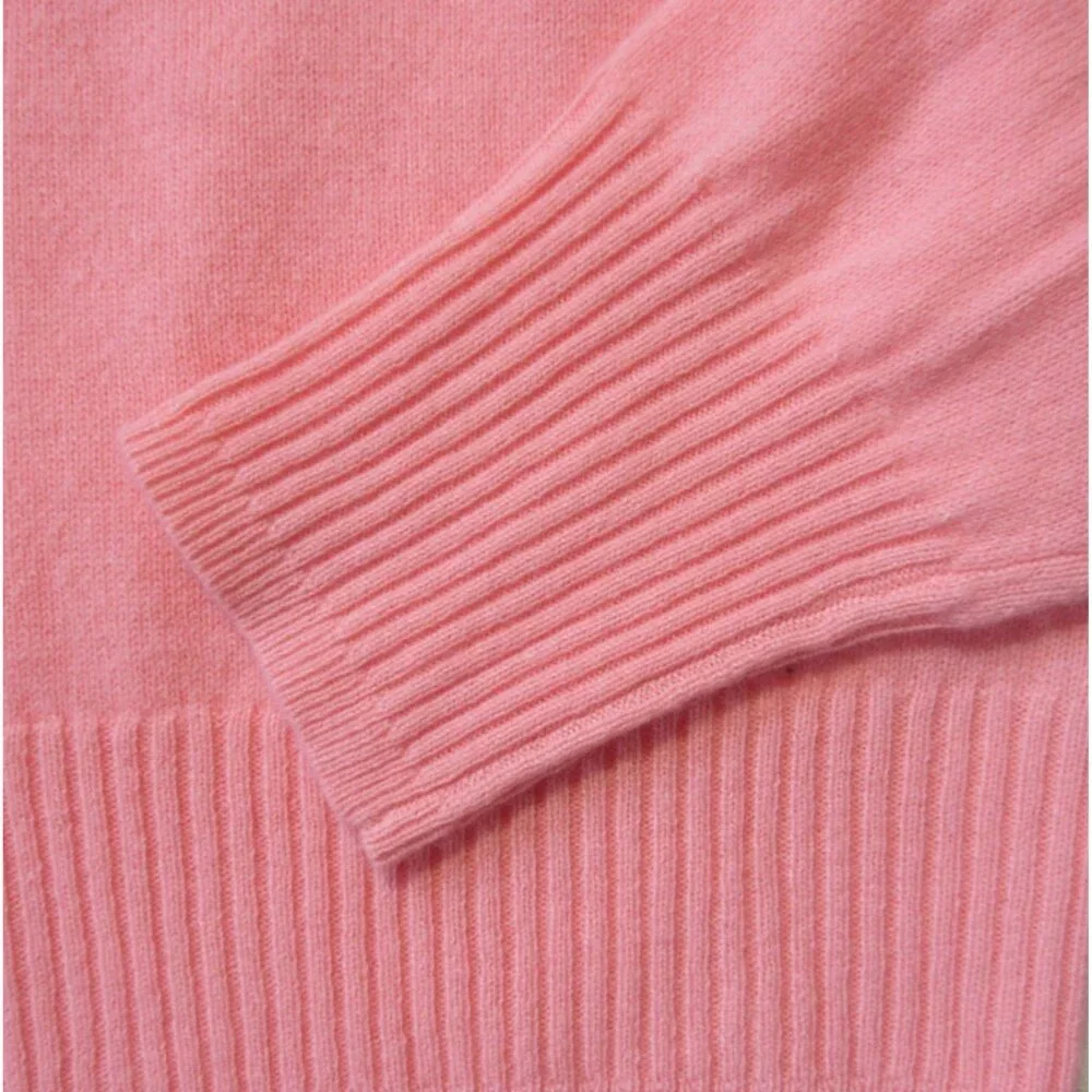 NWT J.Crew Cashmere Shrunken V-neck Sweater in Brilliant Peony Pink Pullover M